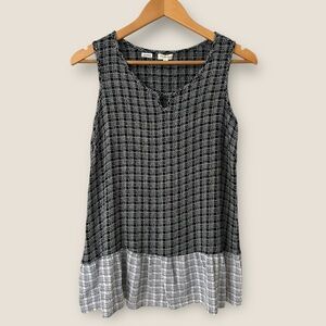 Antilia Femme Grey Black Plaid Sleeveless Tunic